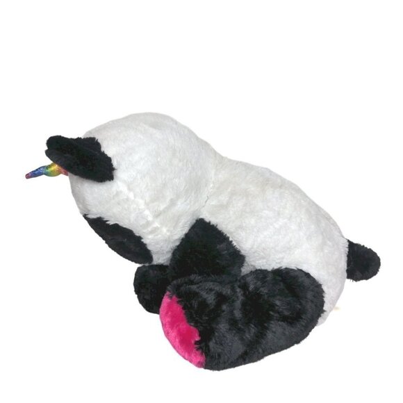 Dan Dee Pandacorn Black White Rainbow Glitter Horn Stuffed Animal 2019 25" - Picture 4 of 6